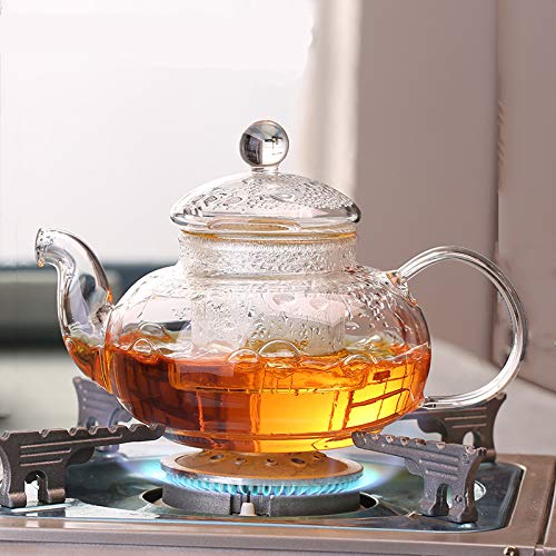 DOPUDO Glass Teapot with Removable Clear Infuser  27 oz/ 800 ml Stove Top & Microwave Safe Borosilicate Glass Kettle with Loose Leaf Tea Strainer For Flower Blooming Tea - Image 5